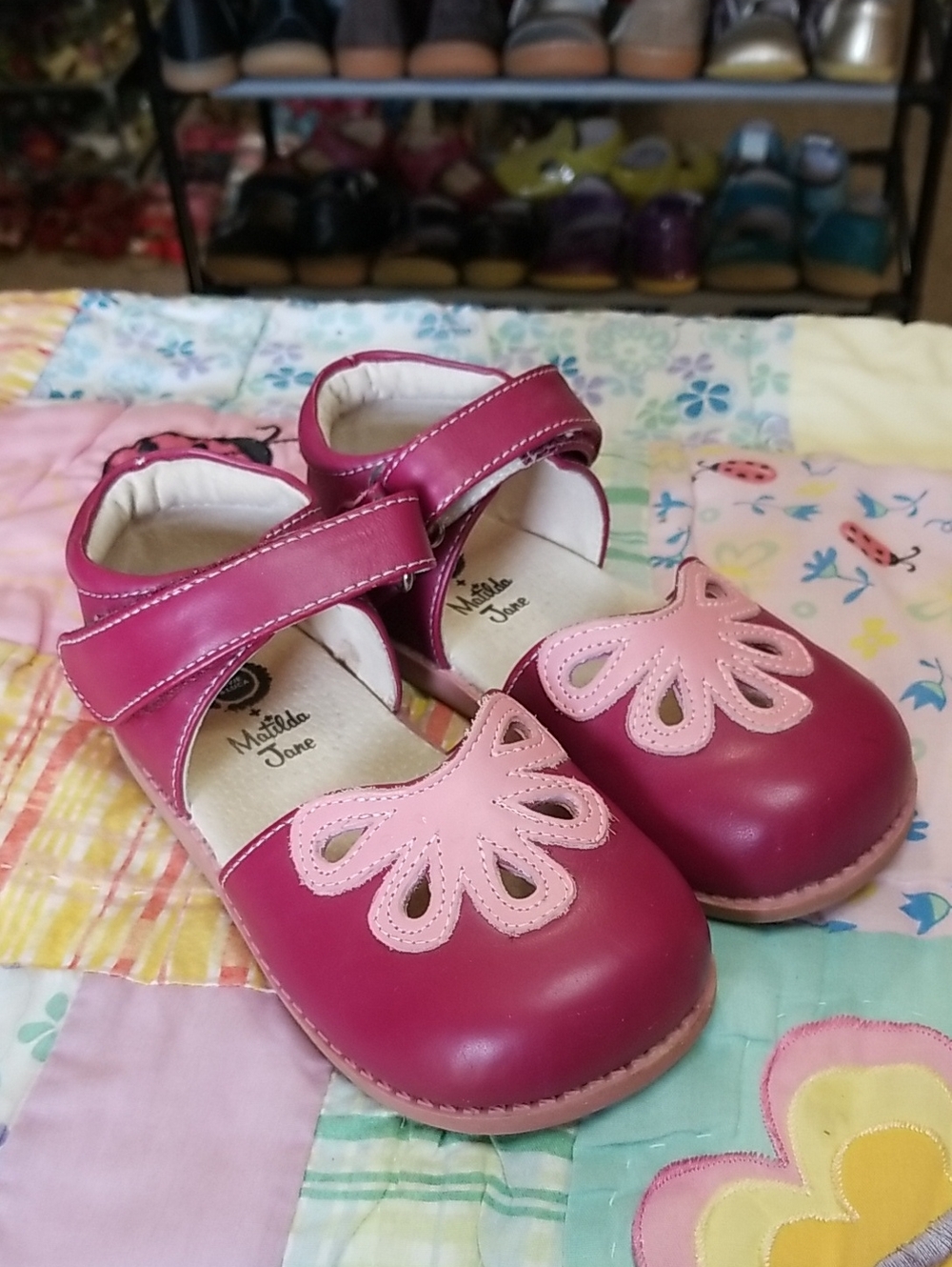 Matilda Jane Livie & Luca Leather Mary Jane Shoes Size 12 Petals